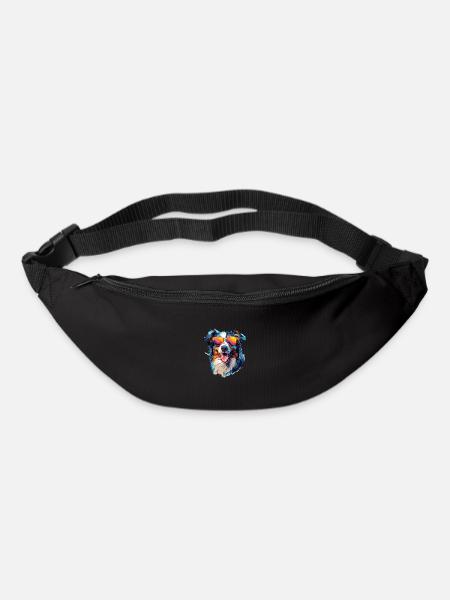 Austrailianischer Schäferhund mit Sonnenbrille - Gürteltasche - Schwarz