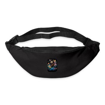 Faultier Niedliches Tier Floraler Nachthimmel - Gürteltasche - Schwarz - Vorne