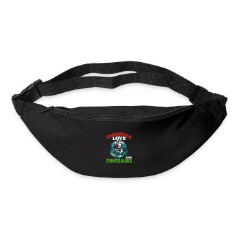 Dino Garçon Garçon Enfants Noël Amour Dinosaure - Sac banane - noir - Devant