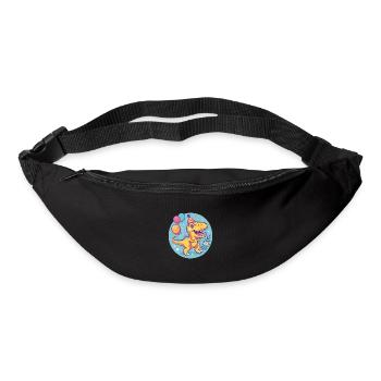 dinosaure t-rex anniversaire bébé - Sac banane - noir - Devant