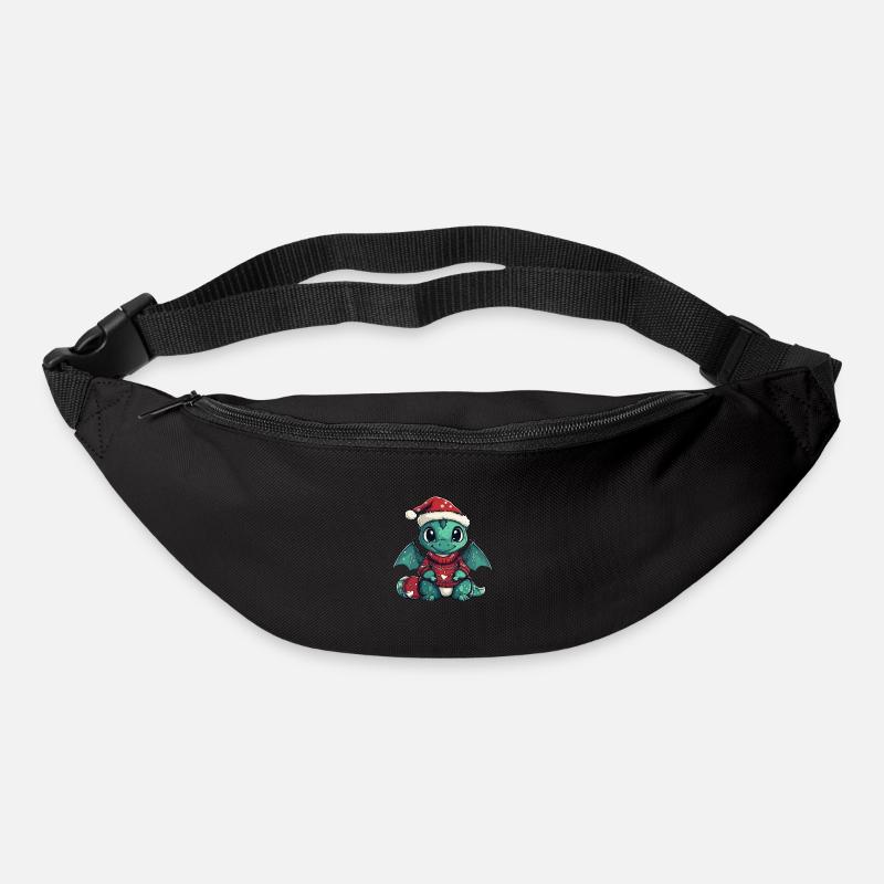 Drache Weihnachten Comic - Gürteltasche - Schwarz