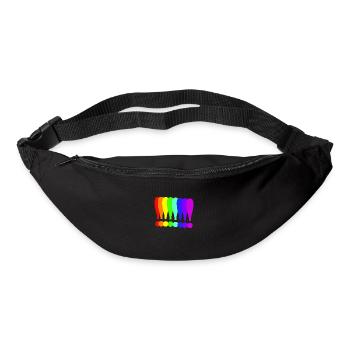 Point d’exclamation Idée cadeau colorée Couleurs arc-en-ciel - Sac banane - noir - Devant