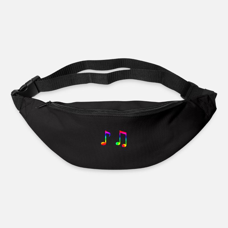 Musiknoten bunt Geschenkidee Note Regenbogen Musik - Gürteltasche - Schwarz