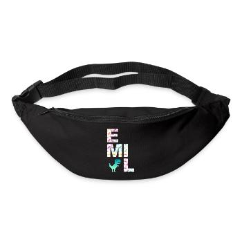 EMIL - Beautiful boy name with dinosaur - Bum bag - black - Front