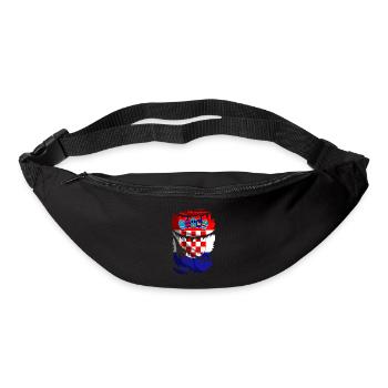 Flagge Kroatiens, zerbrochener oder zerrissener Stoffeffekt - Gürteltasche - Schwarz - Vorne