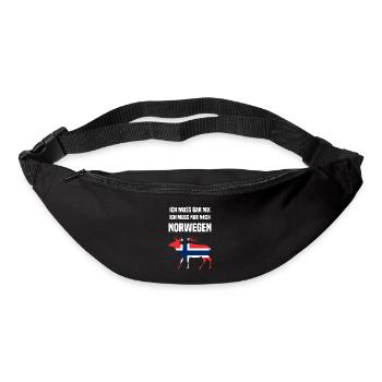 Ich muss gar nix ich muss nur nach Norwegen - Gürteltasche - Schwarz - Vorne