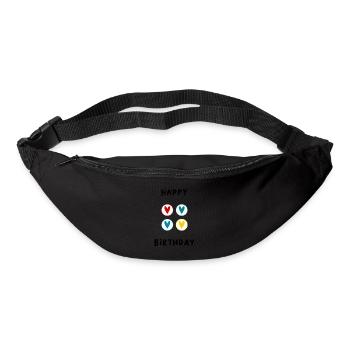 ANNIVERSAIRE. HAPPY BIRTHDAY. JOYEUX ANNIVERSAIRE. - Sac banane - noir - Devant