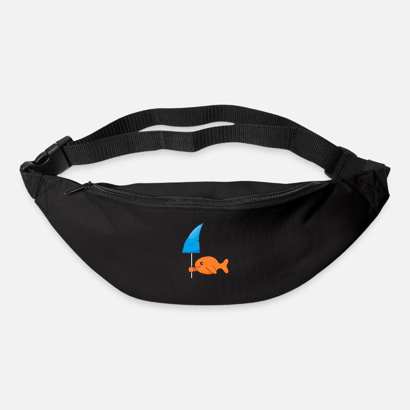 Poisson rouge à nageoire - Sac banane - noir