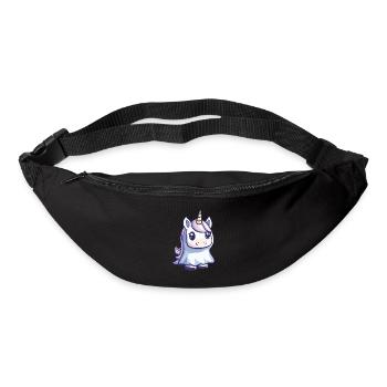 Licorne Halloween Bande dessinée Fantôme - Sac banane - noir - Devant