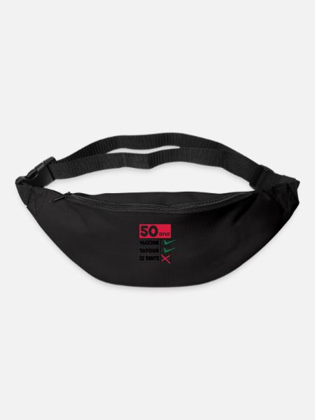 TEE SHIRT HUMOUR DESIGN ET MOTIF ANNIVERSAIRE 50 - Sac banane - noir