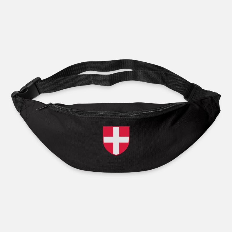savoie blason drapeau - Sac banane - noir
