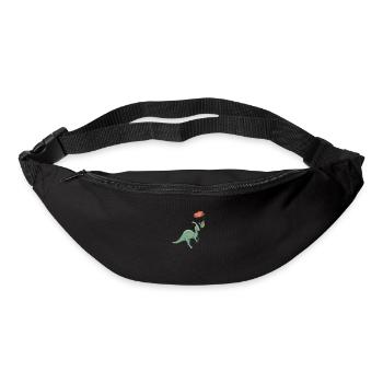 süßer Dinosaurier mit Blume - Gürteltasche - Schwarz - Vorne