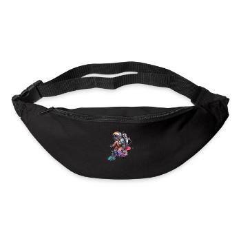 Astronaute Aquarelle Lune - Sac banane - noir - Devant