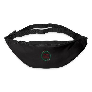Frohe Feiertage Weihnachtsgirlande Kranz - Gürteltasche - Schwarz - Vorne