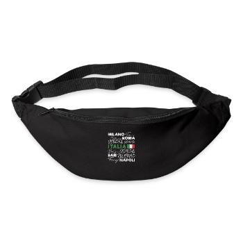 Italien Retro Stadt und Fahne Vintage Urlaub - Gürteltasche - Schwarz - Vorne