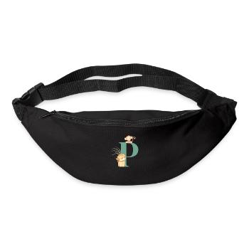Buchstabe p grüne Dschungeltiere - Gürteltasche - Schwarz - Vorne