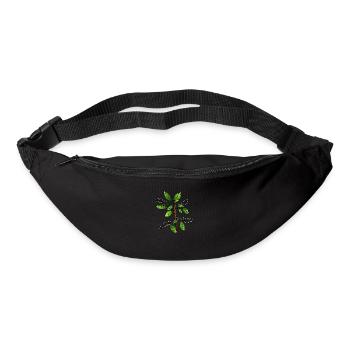 Blumen - Gürteltasche - Schwarz - Vorne