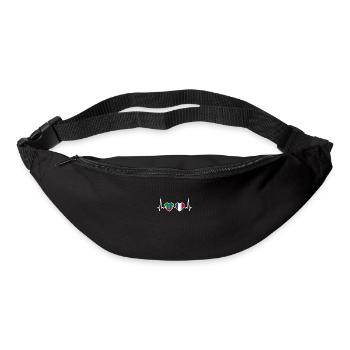 France Ethiopia Vintage Flag Heartbeat - Bum bag - black - Front