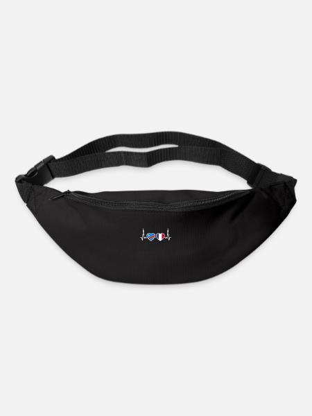 RD Congo France heartbeat flag congolais - Sac banane - noir