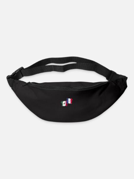 Mexique France Vintage Flag Mexicains - Sac banane - noir
