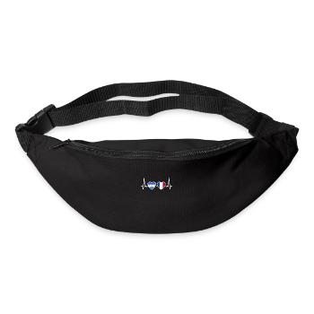 Nicaragua France Vintage Heartbeat Flag - Sac banane - noir - Devant
