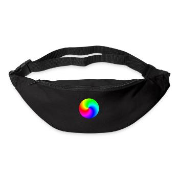 Idée cadeau colorée arc-en-ciel en spirale - Sac banane - noir - Devant