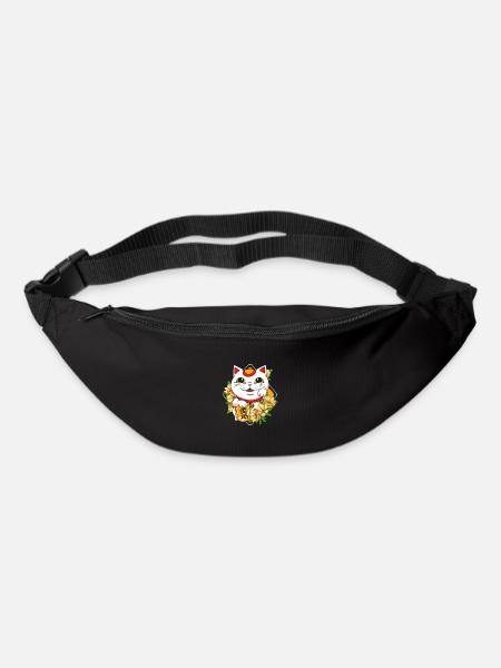 Maneki Neko Japan Glücksbringer - Gürteltasche - Schwarz