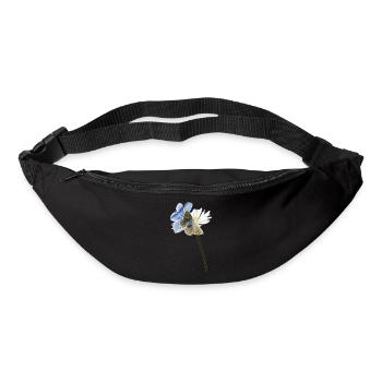 Two blue-eyed butterflies on a blossom - Bum bag - black - Front