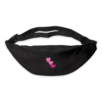 Herzen pink 3 - Gürteltasche - Schwarz - Vorne