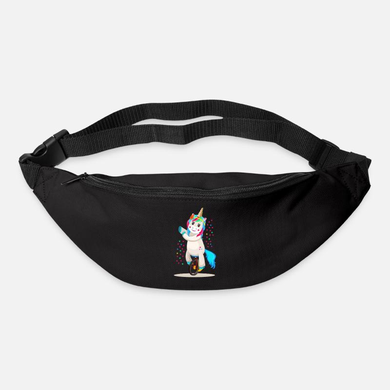 Unicorn unicorn on a unicycle - Bum bag - black