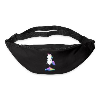 Pupsendes Regenbogen Einhorn - Gürteltasche - Schwarz - Vorne