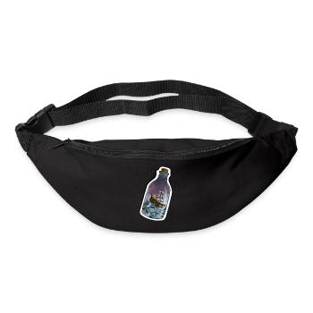 navire bouteille mer autocollants marins voilier - Sac banane - noir - Devant