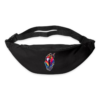 Ein Schönes und Lustiges Papageien Design - Gürteltasche - Schwarz - Vorne