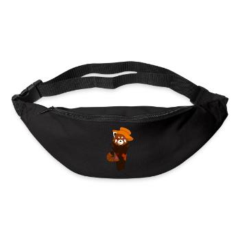 Red panda disguised as a scarecrow for Halloween - Bum bag - black - Front