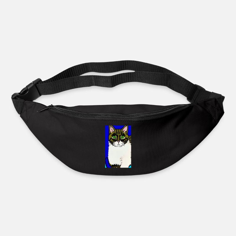 Art généré par l’IA Cat - Sac banane - noir