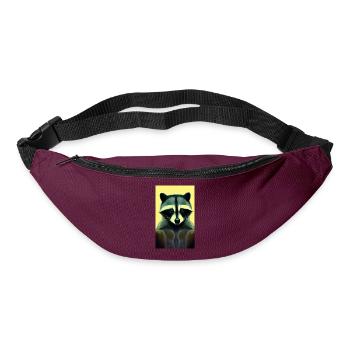 Comic Cartoon of a North American racoon - Bum bag - burgundy - Front