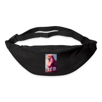 Dessin animé d’une lionne queer - Sac banane - noir - Devant