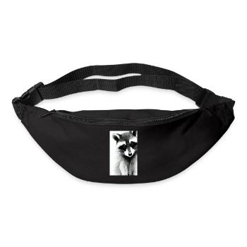 Comic Cartoon of a North American racoon - Bum bag - black - Front