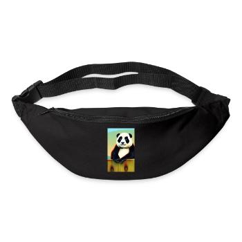 Panda cool portrait drawing close-up cool sweet - Bum bag - black - Front