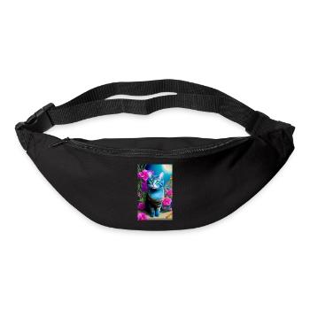 Adorable domestic short haired cat - Bum bag - black - Front