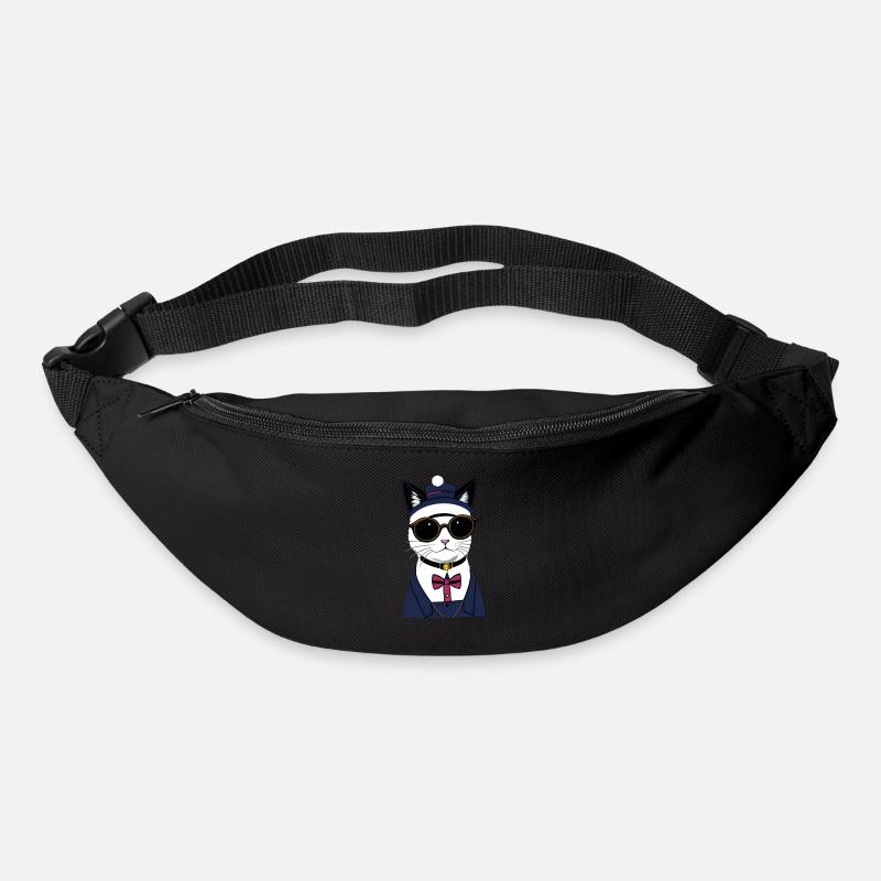 Cool cat with glasses - Bum bag - black