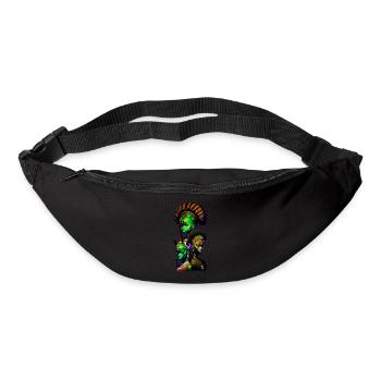 painted african faces - Bum bag - black - Front