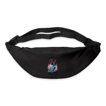 Fleurs de paon Plume de paon exotique coloré coloré - Sac banane - noir - Devant