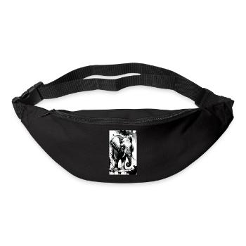 Eleganter Elefantenstolz - Gürteltasche - Schwarz - Vorne