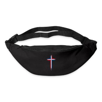 Dominikanische Republik Flagge Dom Rep Fahne Reise - Gürteltasche - Schwarz - Vorne