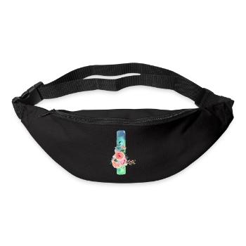 Lettre I watercolor - Sac banane - noir - Devant