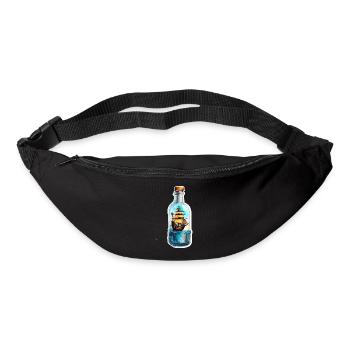 Flaschenschiff / Flaschenpost / Ahoi / Anker - Gürteltasche - Schwarz - Vorne