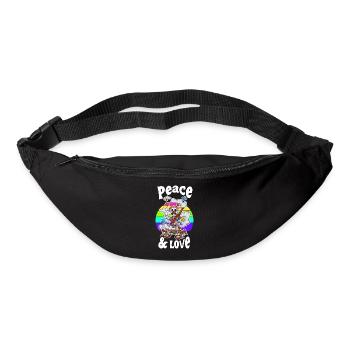 Peace And Love Cartoon Retro Skeleton - Bum bag - black - Front