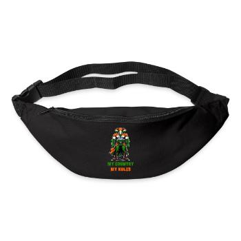 Mon pays, mes règles, l'Inde, l'éléphant - Sac banane - noir - Devant