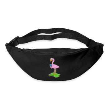 Sucette de flamant rose - Sac banane - noir - Devant
